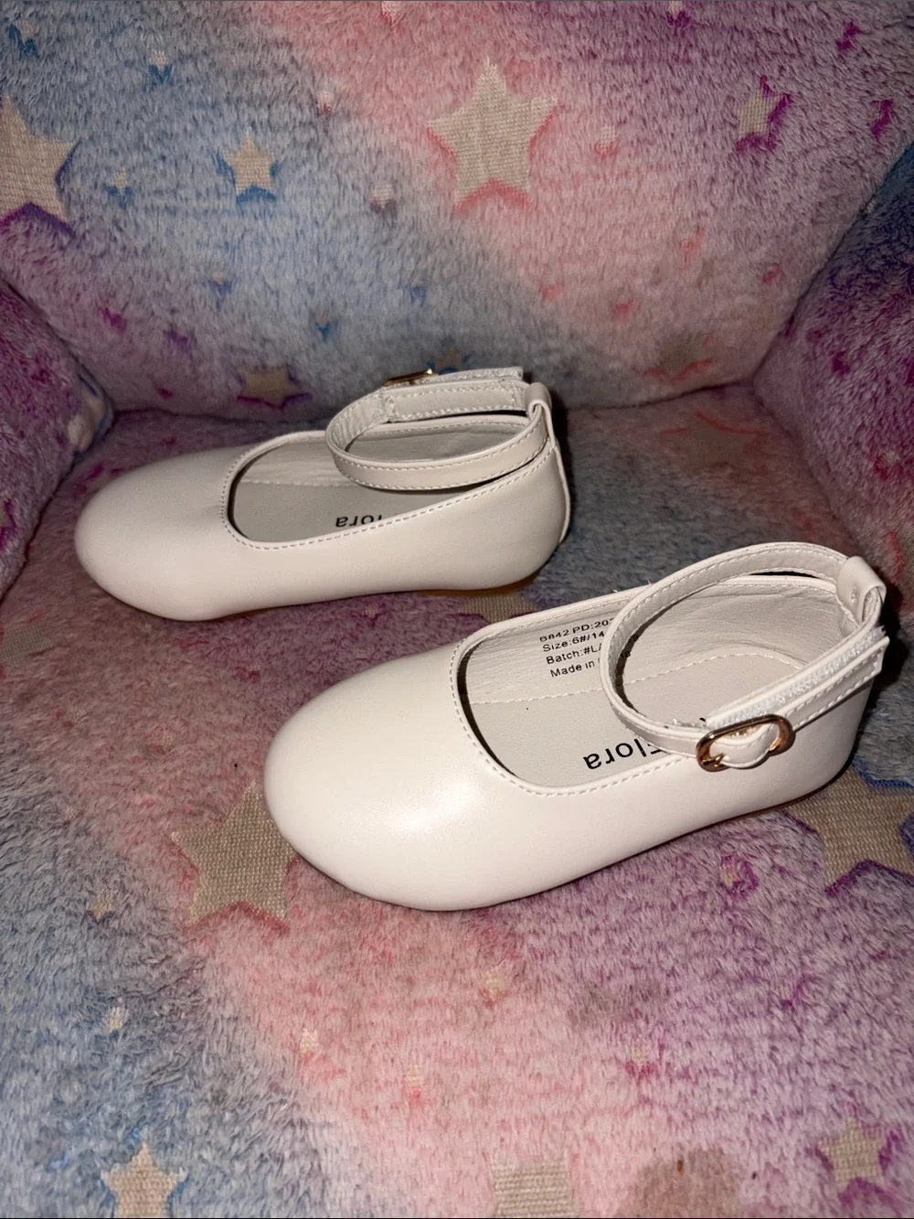 Girls' White Mary Jane Shoes with Ankle Strap